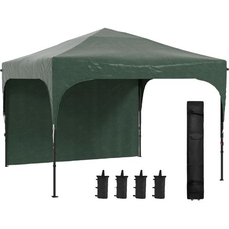 Tente pliante, 3x3 m, hauteur réglable, mur latéral (1/2)