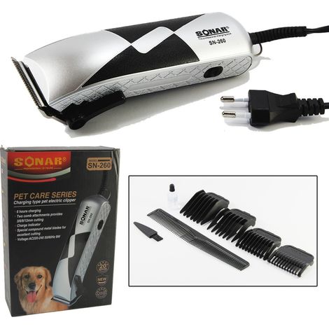 TRADE SHOP - Tosatore Per Cani Tosatrice Tosacane Cani Rasoio 4 Pettini Per Taglio Pelo 9w - (1/5)