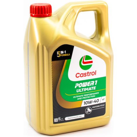 Castrol Power 1 Ultimate 10W-40 4L — Huile Moteur 100% Synthétique Moto (1/2)