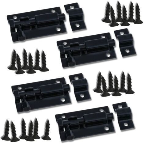 Loquet Noir 4 Pièce Verrou de Porte à Boulon Coulissant Acier Inoxydable Loquet de Porte Coulissant Serrure Loquet Verrou de Porte Coulissant Loquet Porte pour Portail de Jardin Cabanon (1/5)