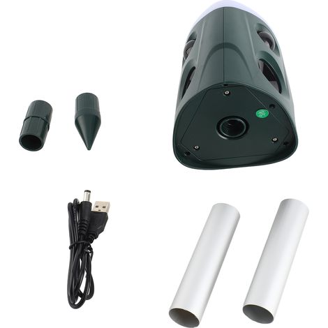Répulsif solaire pour animaux, répulsif à ultrasons à 360 ° pour rongeurs, étanche avec capteur PIR, 4 modes de fonctionnement pour repousser les chats, chiens, oiseaux, rats, mouffettes, écureuil, ce (1/5)