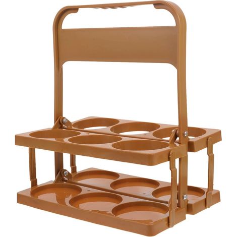 Panier à bière pliable en plastique pour 6 bouteilles avec poignée confortable, style simple et créatif (1/5)