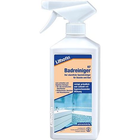 Lithofin Bain Net Sans Acide 500 ml – Nettoyant douche & salle de bain – Élimine calcaire, savon et traces d’eau – Sans acide, surfaces sensibles