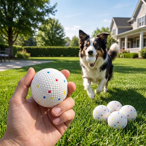 Lot de 6 Balles pour Chien en ETPU Ø58 mm Blanc, idéal pour vos animaux de compagnie (1/5)