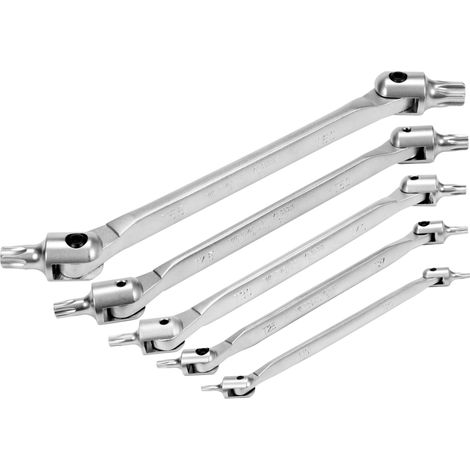 Doubles cles torx flexibles t15 x t20 t25 x t27 t30 x t45 t45 x t50 t55 x t60 (1/2)