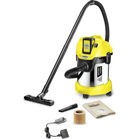 Kärcher – Aspirateur multifonction sur batterie 36V 2.5Ah – Autonomie 15 min – Filtre cartouche pour eau et poussière – Cuve inox 17L (1/10)