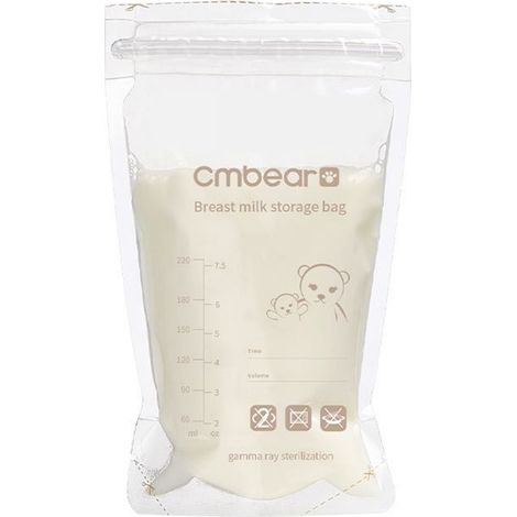 Lot de 30 sachets de conservation de lait maternel anti-fuite, stables et hautement résistants, prétraités, 220 ml (1/5)