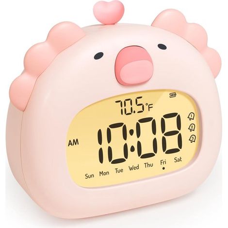 Sveglia digitale per bambini,Luce notturna per bambini,Allenatore del sonno wireless con funzione snooze,Ricaricabile tramite USB-C (1/5)