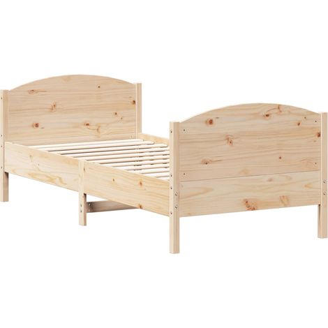 Maison Exclusive - Cadre de lit sans matelas 75x190 cm bois de pin massif (1/5)