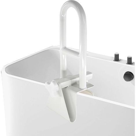 Barre d'Appui Baignoire Senior, Barre d'Appui Baignoire Senior Réglable, Poignée Baignoire de Sécurité Blanche, Barre Baignoire Sans Percage, Soutien pour Handicapé, Âgé, Enceint (8-17.5cm) (1/5)