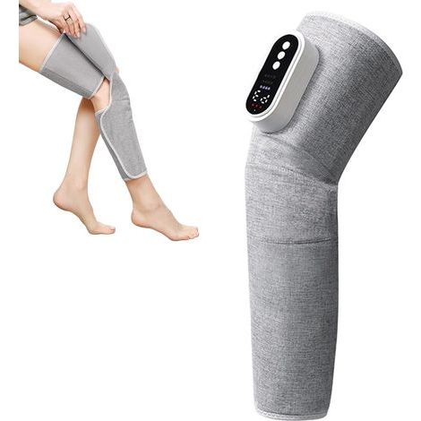 Masseur de jambes, masseur de jambes sans fil de pressothérapie avec 3 modes, intensité, chauffage du genou, masseur à coussin d'air (1/4)