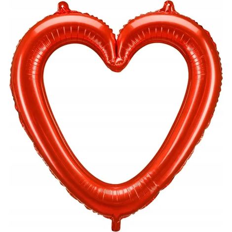 Cornice portafoto con palloncino a forma di cuore rosso, ideale per compleanni e San Valentino. Dimensioni: 86x83 cm. (1/3)