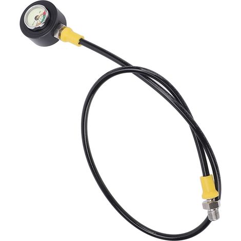 Adaptateur de tuyau de plongée avec manomètre haute pression 4000 psi, portable et compact, pour le remplissage de bouteilles de plongée. (1/5)