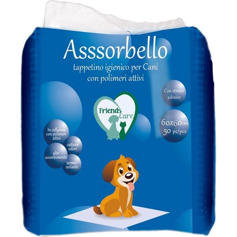 TAPPETINI PER CANI ASSORBELLO 60X60 CM 50 PEZZI