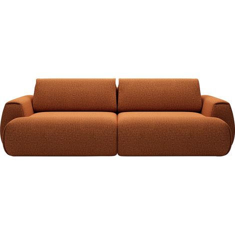 Divano letto 4 posti in Tessuto ciniglia Terracotta - MONELIA (1/4)