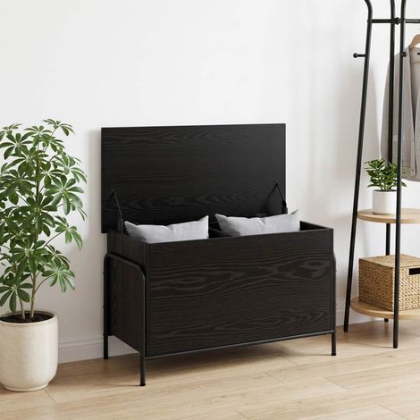 vidaXL Caja de Almacenamiento Roble Negro 80 x 40 x 49,5 cm (1/5)