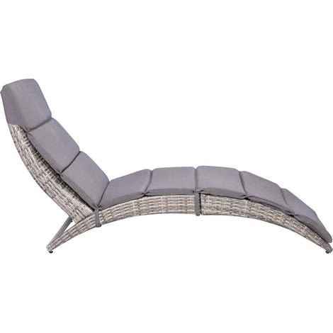 Maison Exclusive - Sonnenliege mit Auflage Klappbar Poly Rattan G (1/5)