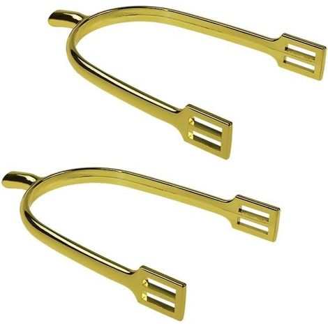 Lot de 2 éperons rectangulaires en alliage de zinc de qualité supérieure - Tête creuse - Plaqué - Équipement professionnel - Éperon de cheval en alliage de zinc (1/4)