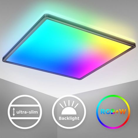 LED Panel 42x42 cm - 22W, 2700lm, dimmbar, Fernbedienung, RGBW, schwarz