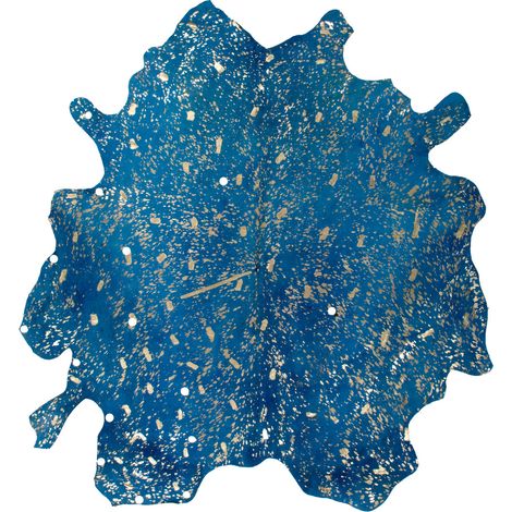 Tappeto in pelle bovina Glam 400 Blu e Oro (1/4)