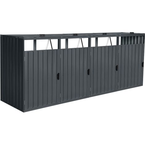 Home Deluxe - Coffre à déchets à trois portes CUBO - 4x 240L Quantité 4