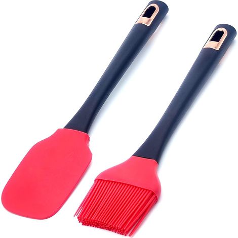 Pinceau Cuisine - Spatule Silicone - Ensemble 2 Pièces - Résistant Jusqu'à 260 °C - Pour Grillades Pâtisserie Cuisson - Lavable Au Lave-Vaisselle - 1 Set (1/5)