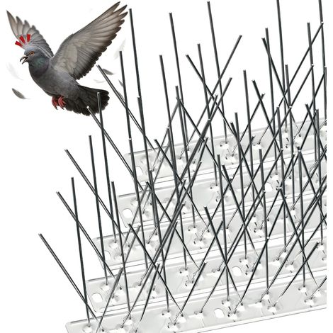 Taubenabwehrspitzen aus Edelstahl, Vogelabwehrspitzen mit Kabelbindern, einfache Montage auf Dächern, Balkonen und Fenstern, 25 cm, 15 Sets mit Spitzen zur Abwehr von Krähen und Möwen (10 Stück) (1/5)