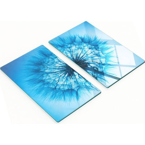 Planches décoratives multifonctions de cuisine en verre trempé, motif pissenlit, 2 x 30 x 52 cm (1/5)