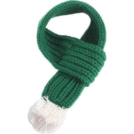Gestrickter Schal für Hunde und Katzen, niedlicher Weihnachtsschmuck, kreatives grünes Wollhalsband, Größe L, warmes und stylisches Haustieraccessoire.