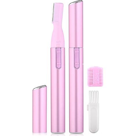 Tondeuse de précision pour sourcils et visage, épilateur électrique pour poils du visage et des lèvres, compact, pour femmes et hommes, rose