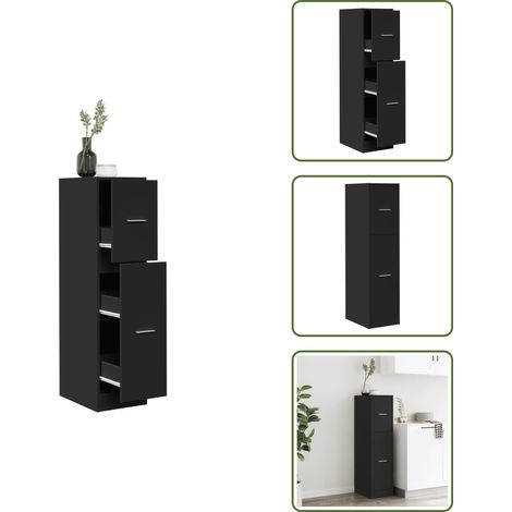 Apothekerschrank Schwarz 30x41x118 cm Holzwerkstoff - Apothekerschrank - Apothekerschränke - Apothekermöbel - Apotheker Sideboard