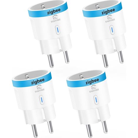 Zigbee Prise intelligente avec mesure de la consommation d'énergie, 16 A, répéteur Zigbee, hub Zigbee nécessaire, compatible avec Home Assistant, Hubitat, SmartThings (1/5)