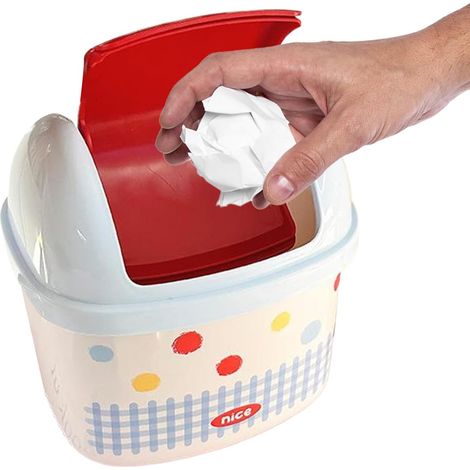 Generisch Mini poubelle de bureau avec couvercle pour postes de travail Poubelle pour bureau, dortoir, cuisine, chambre à coucher, intérieur et extérieur, plan de travail