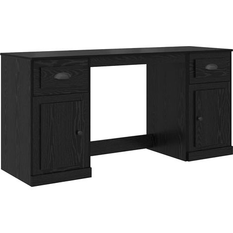 Desk with Cabinet Black Oak 154.5 x 50 x 75 cm Engineered Wood vidaXL