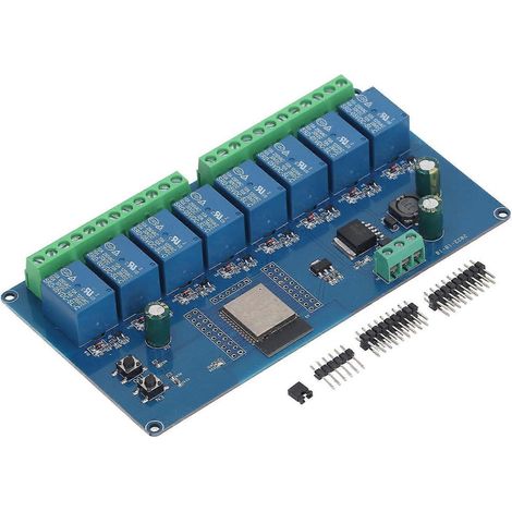 Module relais 8 canaux ESP32 WiFi, carte de développement BLE ESP32-WROOM-32E, alimentation 5-30 V CC