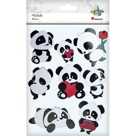 Adesivi 3D di orsi panda, 8 pezzi