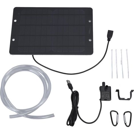 Solarbrunnen mit USB-Wasserpumpe, 6V 10W, 240L/h, für Vogeltränken und Gartenteiche