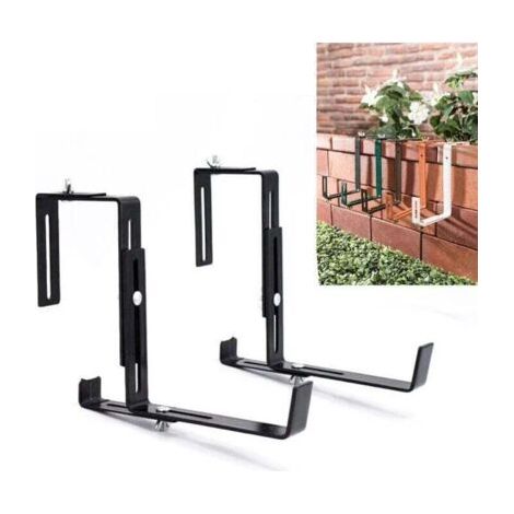 Support pour jardinière couleur anthracite Support de bac à fleurs robuste et réglable en largeur Accroche jardinière en métal pour le balcon (1/5)