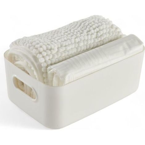 Duschset - HEUTE - NUTZUNG - Korb, Teppich, Vorhang - Weiß