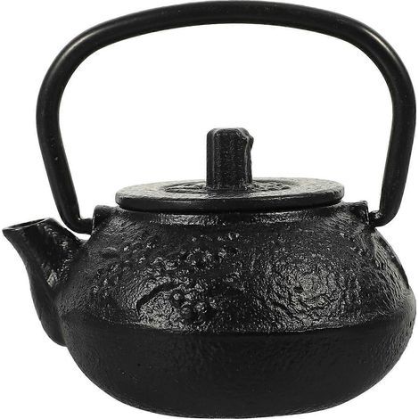Mini théière en fonte décorative pour la maison ou le bureau.-7.2X6X7CM-Black (1/3)