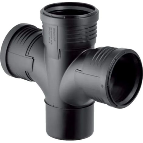 Geberit Silent-PP Derivazione a curva 87,5° doppia, DN 90 / 90 / 90, 390.466.14.1