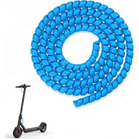 120cm Gaine Spirale Flexible en TPU pour Protection de Câbles de Trottinette, Idéale pour M365/Pro,Bleu (1/5)