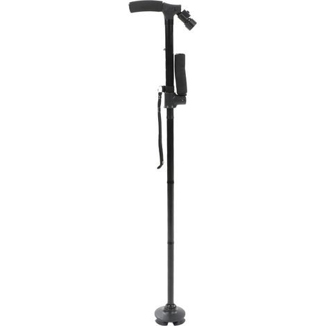 Canne de marche pliable avec lumière LED, base antidérapante, réglage de la hauteur par rotation à 360°, portable, canne de marche électrique (1/5)