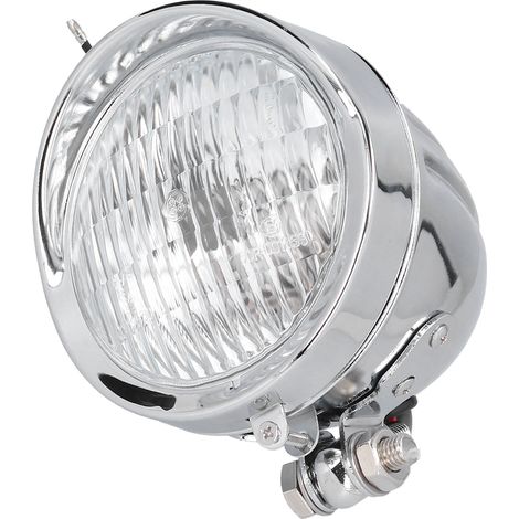 12V 4-in-1 Retro-Motorradscheinwerfer, hohe Helligkeit, Chrom, universell (1/5)