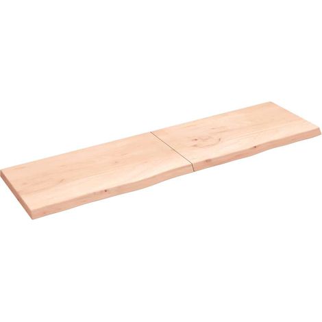 Wandregal 220x60x(2-6) cm Massivholz Eiche Unbehandelt