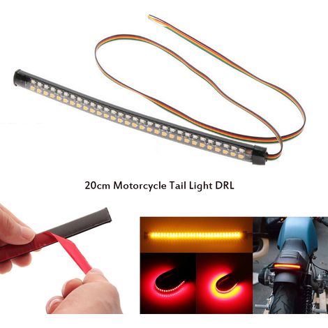 Feu arrière moto 20 cm, stop et clignotant LED pour motocyclette (1/5)