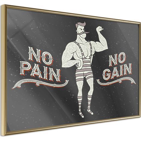 Affiche Murale Encadrée "Athlete" 45 x 30 cm Or