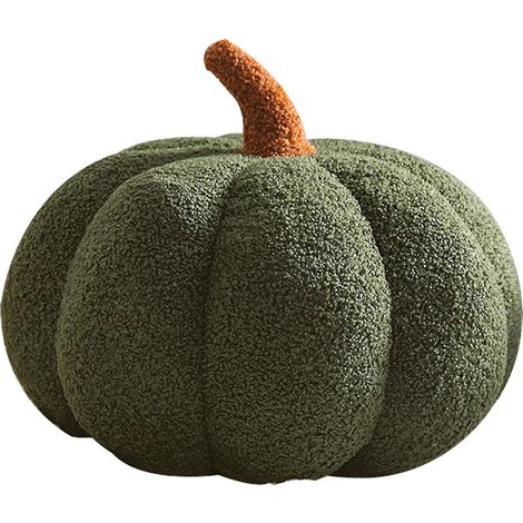 Coussin décoratif citrouille d'Halloween, coussin en peluche citrouille en polaire, décoration citrouille vertedevert (1/4)
