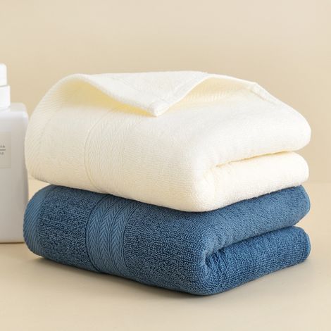 Serviettes en coton ultra-absorbantes et douces, lot de 2, 7535cm, pour le bain, les mains, le visage, la salle de sport et le spa. (1/3)