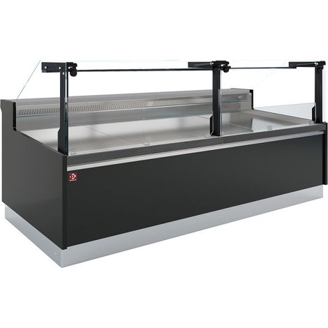 Comptoir ventilé, avec réserve, vitre verticale 90° avec relevage à piston - FULL BLACK - Diamond (1/2)